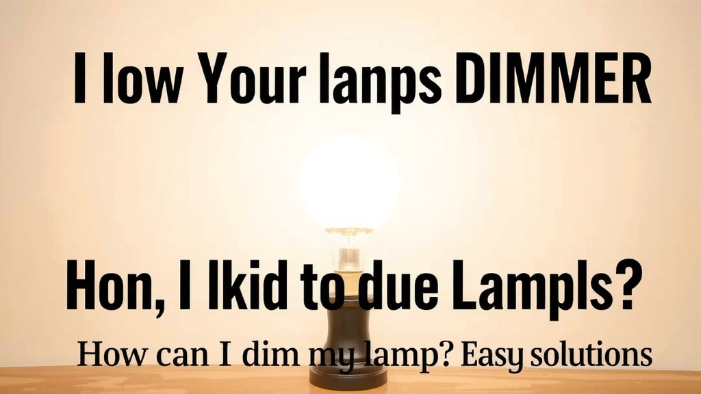 Making Your Lamps Dimmer: Simple Ways to Control Light