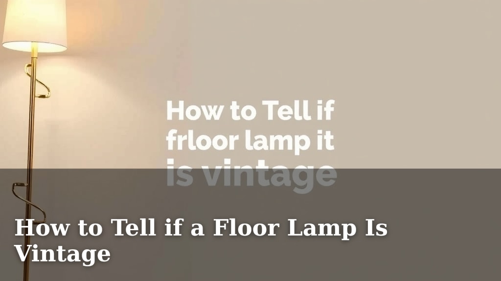 How to Tell if a Floor Lamp Is Vintage
